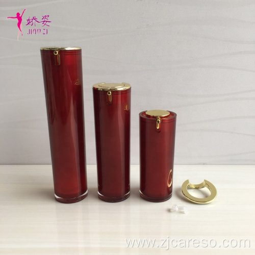 Round Straight Cosmetic Packaging Airless Pump Bottle